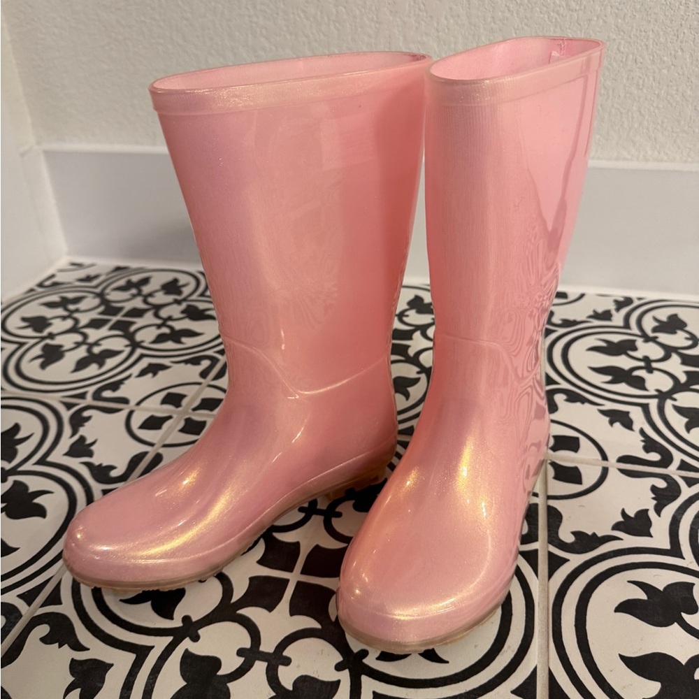 Pink Shiny Rain Boots